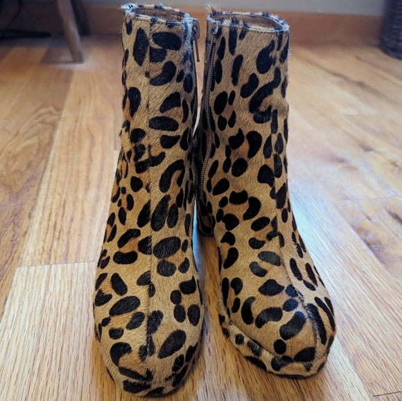 Jeffrey Campbell Luxi Leopard Fur Boots size 5.5 - Picture 5 of 9